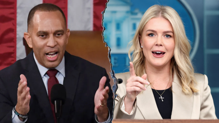 EXCLUSIVE: Karoline Leavitt slams Hakeem Jeffries as ‘stone-cold loser’ after he attacks her as ‘demented’