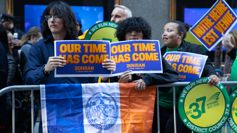 ‘Time for a change’: Outside 30 Rock, New Yorkers trade chants and arguments during tense mayoral showdown
